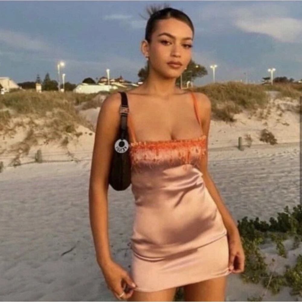 Pink Satin Spaghetti Strap Bodycon Mini Dress